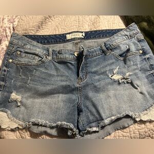 Torrid denim shorts with lace
